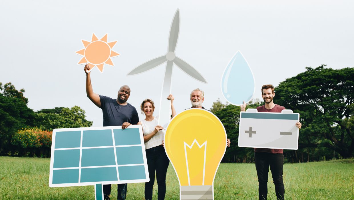 A picture of a green energy committee meeting