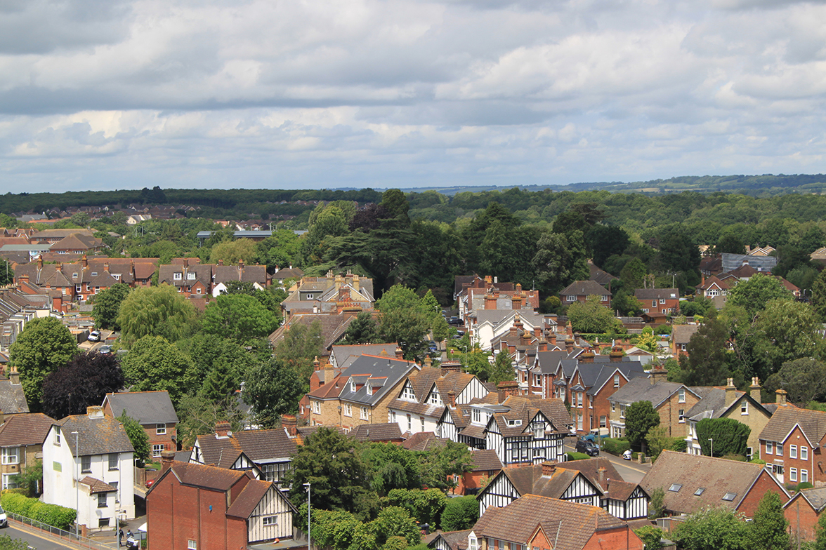 Image entitled Aerial view of a residential area