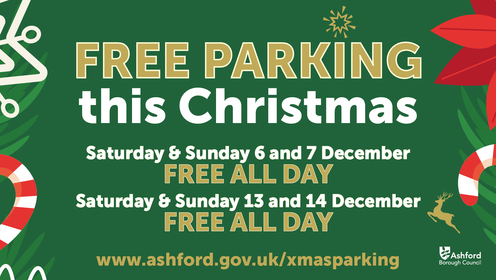 Graphic that details free parking in ABC car parks this Christmas tile