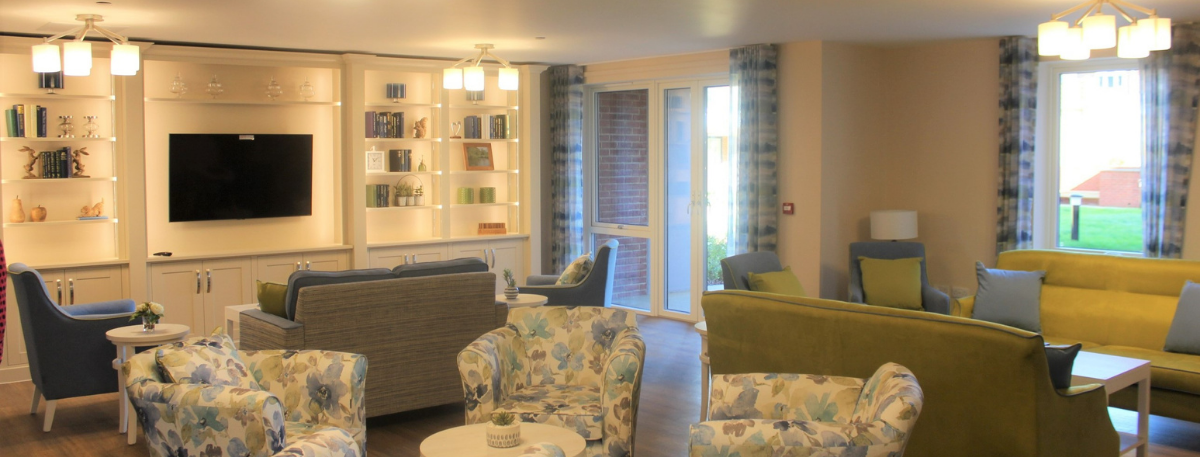 Cosy communal lounge area at East Stour Court in Ashford