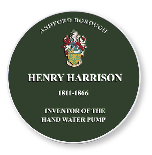 Henry Harrison (1811-1866) digital green plaque. Inventor of the hand water pump.