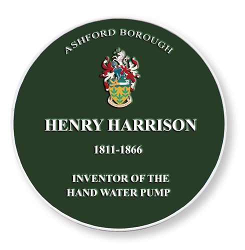 Henry Harrison (1811-1866) digital green plaque. Inventor of the hand water pump.