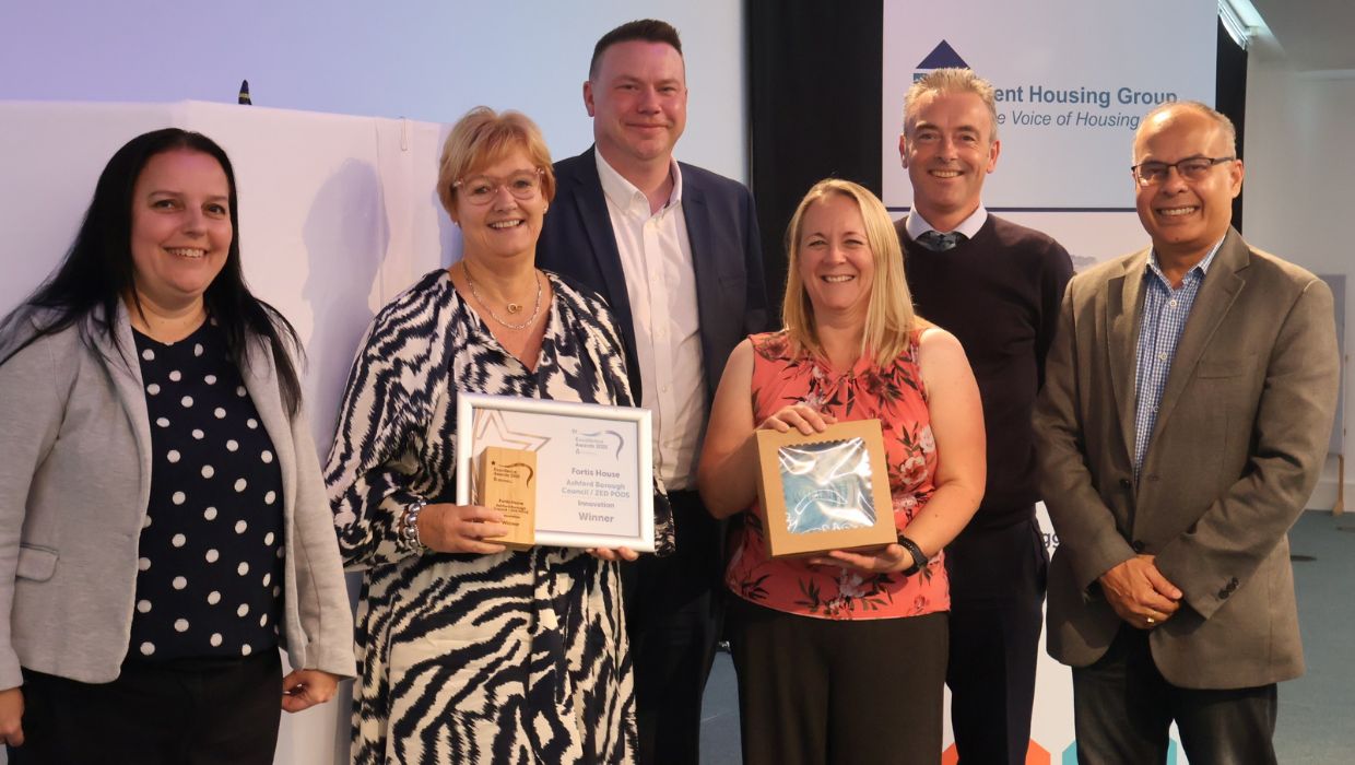 Ashford Borough Council celebrates winning the KHG Innovation Award for its Fortis House homeless scheme