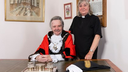 Cllr Larry Krause, the Mayor of Ashford with Revd Dr Sue Starkings