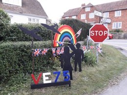 VE Day signage in Aldington