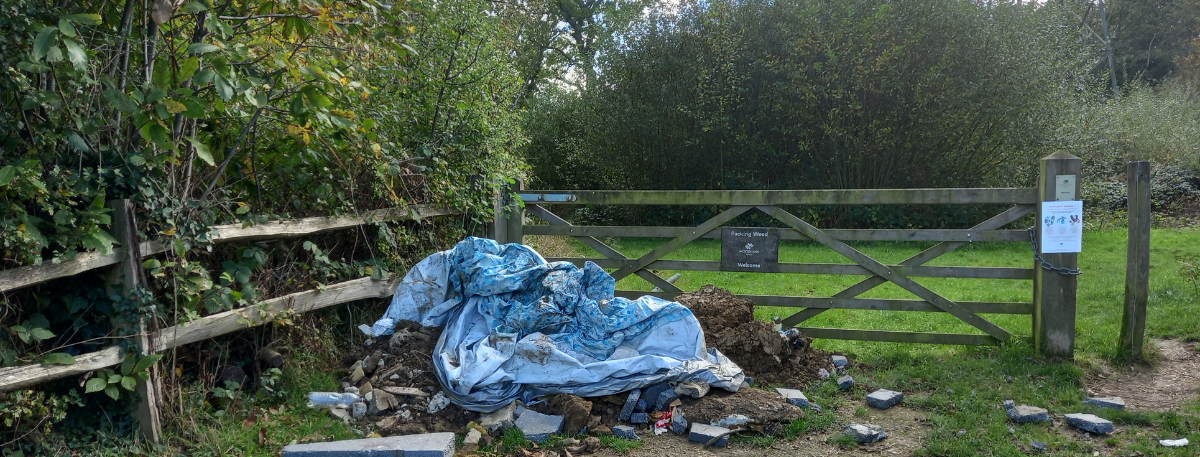 Fly-tipping on Capel Road, Ashford