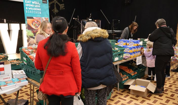 Residents attending an Eat Well Spend Less and Wellbeing roadshow in Ashford