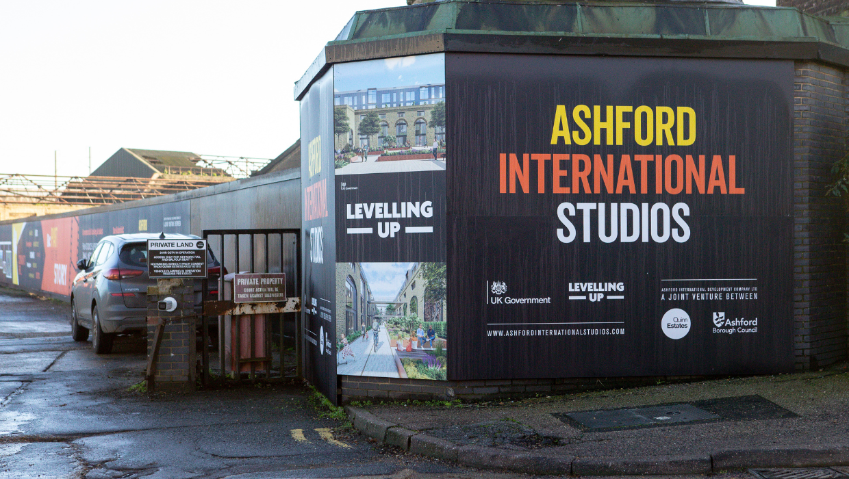 Ashford International Studios project hoardings tile