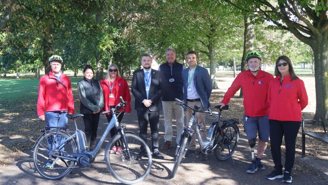 Ashford Borough Council staff and Spencer Dixon, Deputy Cabinet Member for Highways and Transport for Kent County Council, at Victoria Park