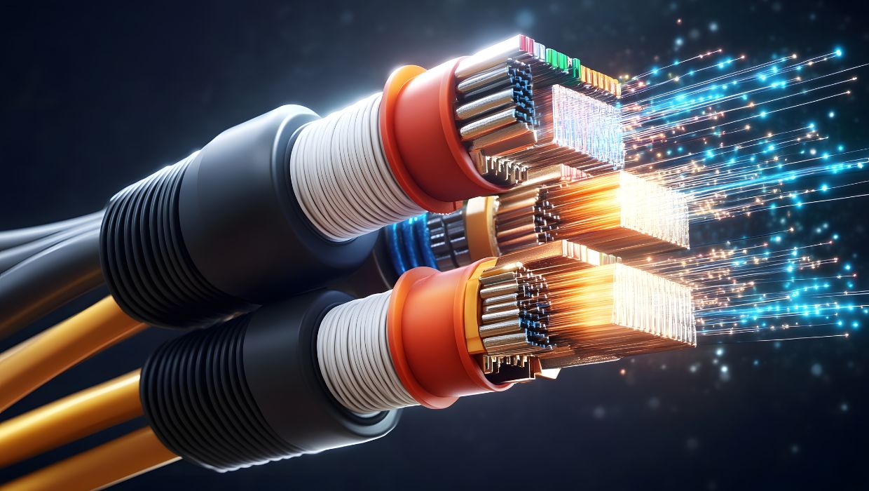 A picture of broadband cables