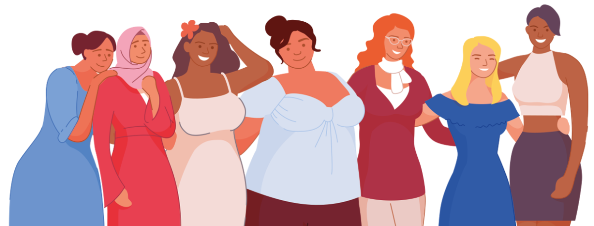 Graphic of a group of women