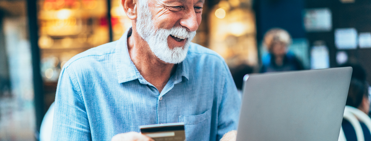 man paying council tax online